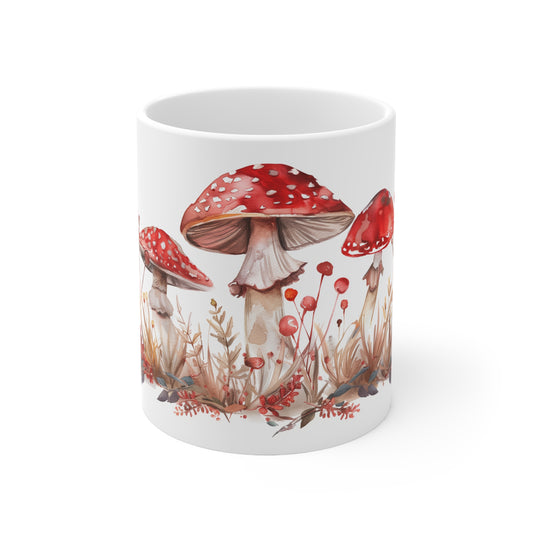 Red Mushroom Ceramic Coffee Mug, 11oz, 15oz - Homevalley.co.uk