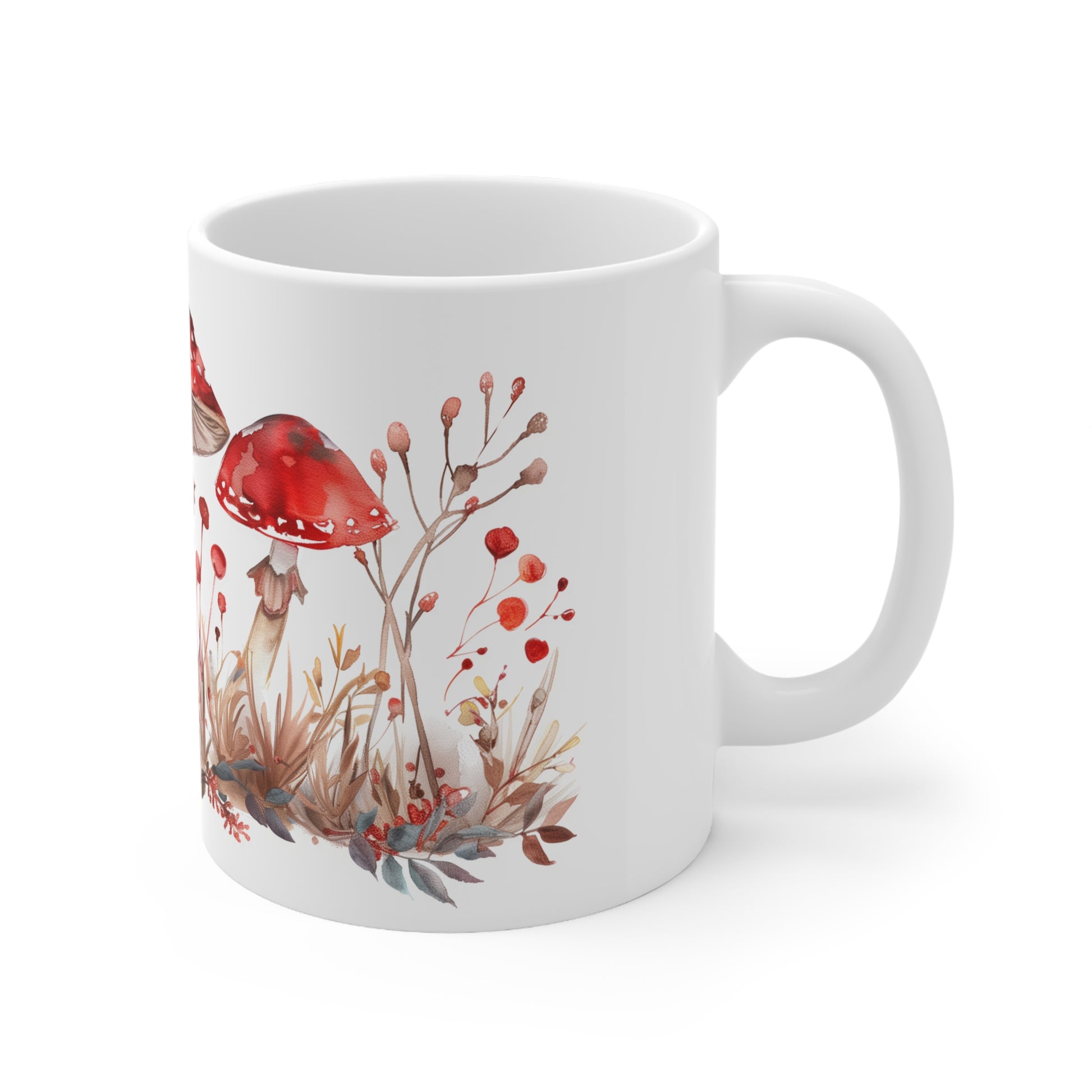 Red Mushroom Ceramic Coffee Mug, 11oz, 15oz - Homevalley.co.uk