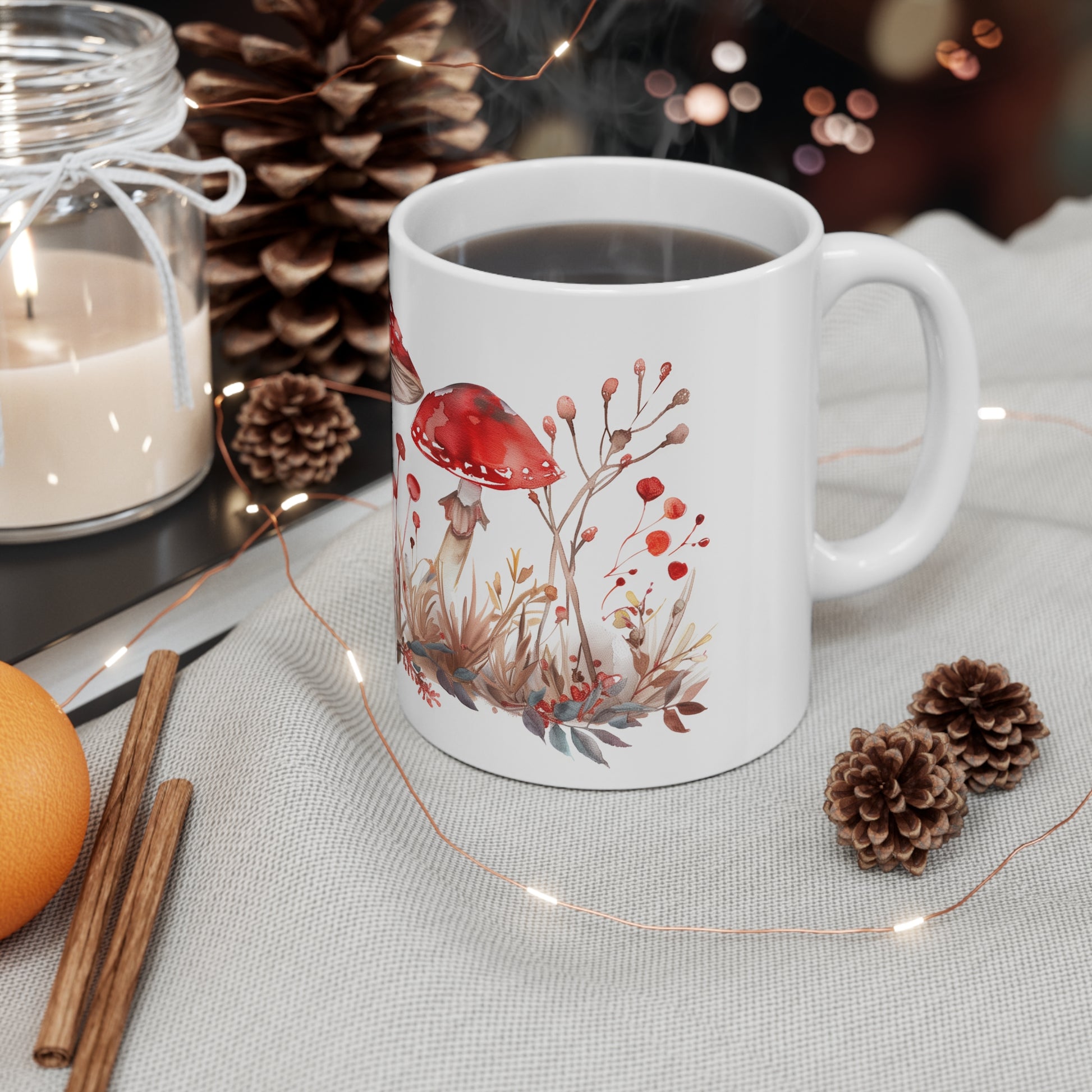 Red Mushroom Ceramic Coffee Mug, 11oz, 15oz - Homevalley.co.uk