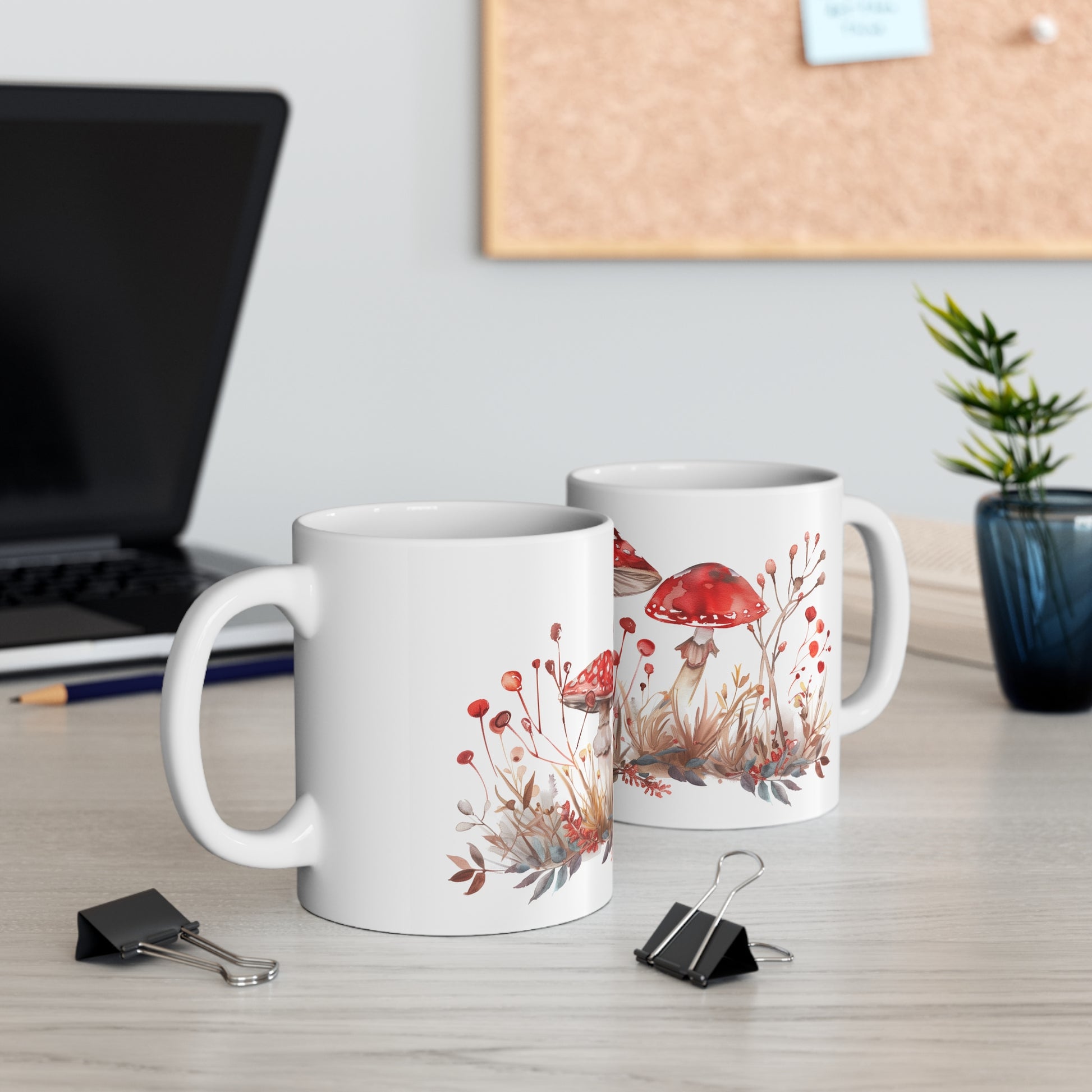 Red Mushroom Ceramic Coffee Mug, 11oz, 15oz - Homevalley.co.uk