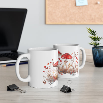 Red Mushroom Ceramic Coffee Mug, 11oz, 15oz - Homevalley.co.uk