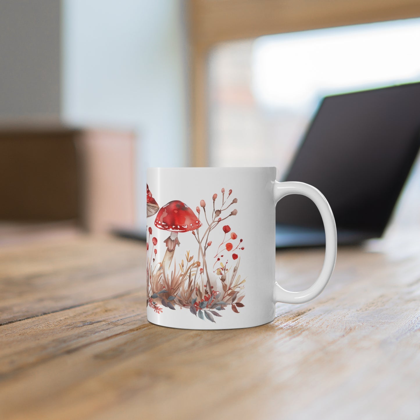 Red Mushroom Ceramic Coffee Mug, 11oz, 15oz - Homevalley.co.uk