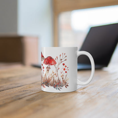 Red Mushroom Ceramic Coffee Mug, 11oz, 15oz - Homevalley.co.uk