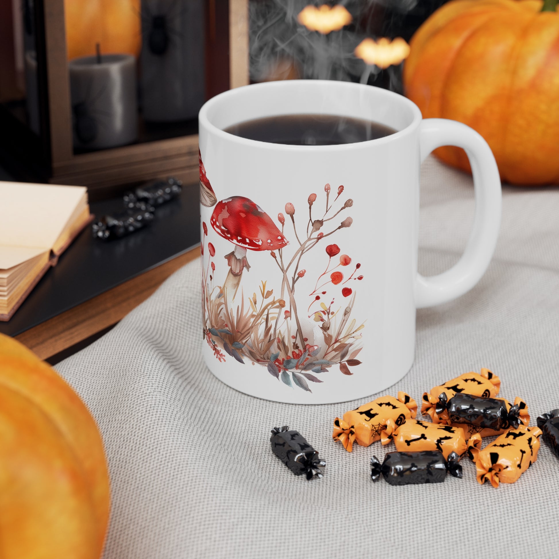 Red Mushroom Ceramic Coffee Mug, 11oz, 15oz - Homevalley.co.uk
