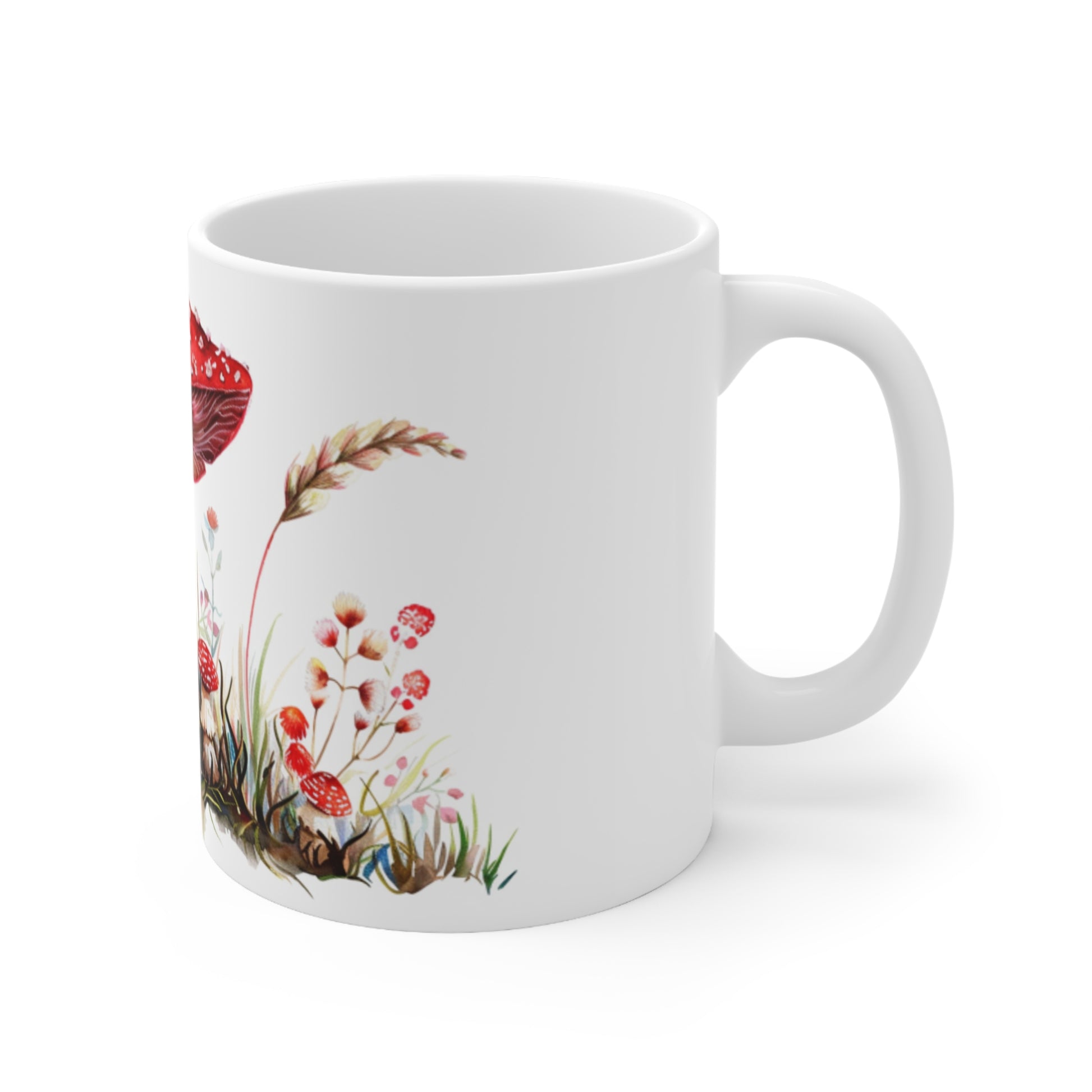 Red Mushroom Ceramic Coffee Mug, Tea Cup, Botanical Mug, 11oz - Homevalley.co.uk