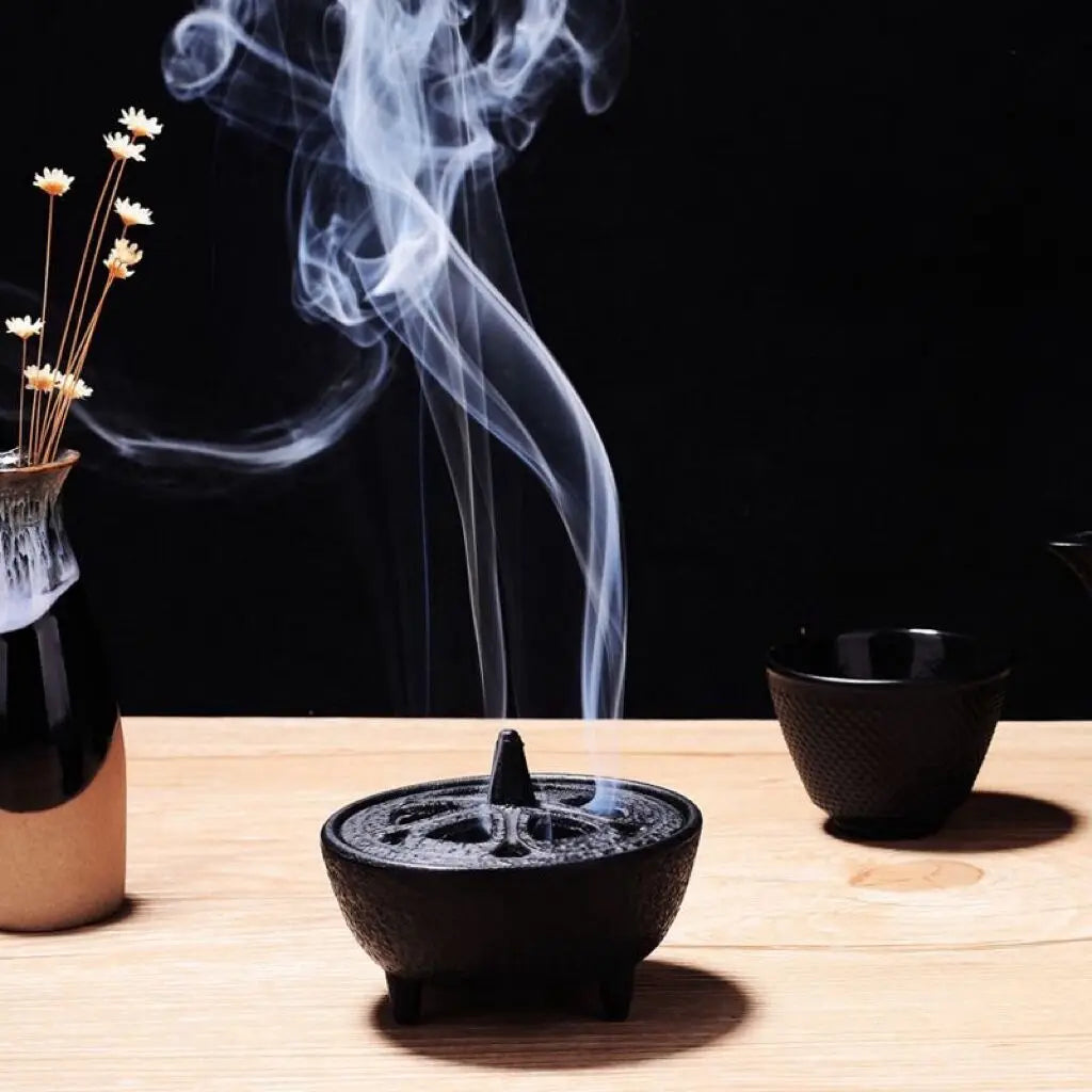 Retro Cast-iron Incense Burner Holder Ceremony Fragrance Smoke Stove - Homevalley.co.uk