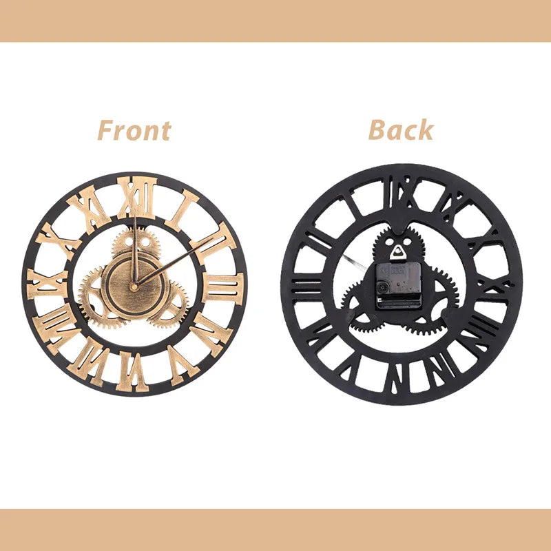 Retro Industrial Style Round Wall Clock - Homevalley.co.uk