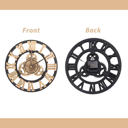 Retro Industrial Style Round Wall Clock - Homevalley.co.uk