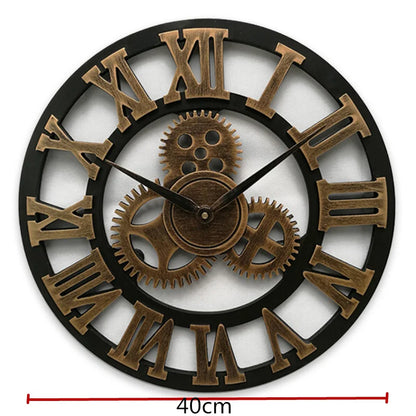 Retro Industrial Style Round Wall Clock - Homevalley.co.uk