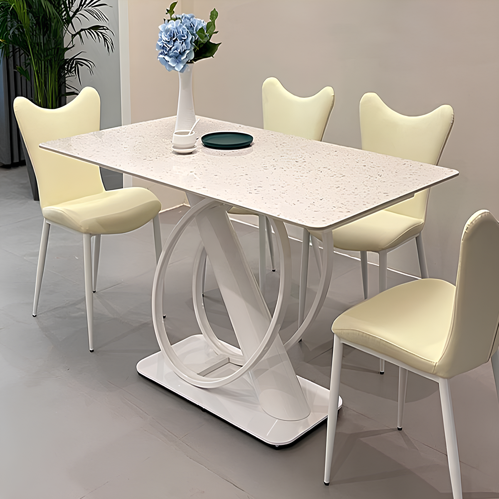 Rock Slab Dining Table And Chairs - Homevalley.co.uk