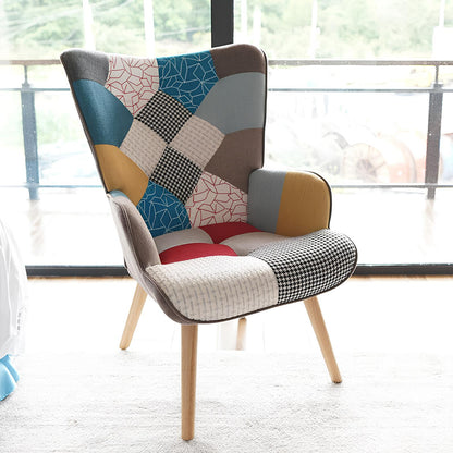 Rocking Swivel Patchwork Yellow Blue Pink Orange Grey Armchair Seat Footstool - Homevalley.co.uk