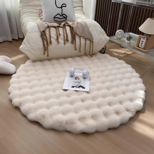 Round Plush Rug Floor Mat - Homevalley.co.uk