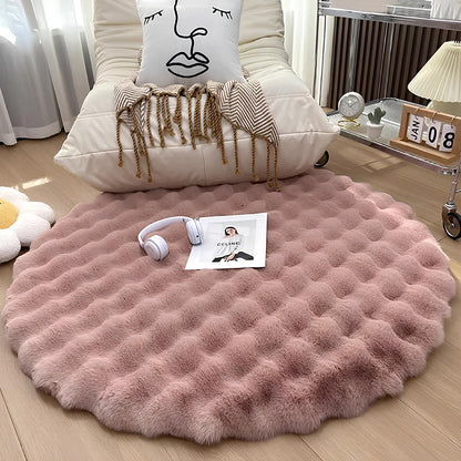 Round Plush Rug Floor Mat - Homevalley.co.uk
