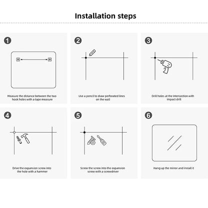 Round Smart Bathroom Mirror, Anti Fog Touch Screen - Homevalley.co.uk