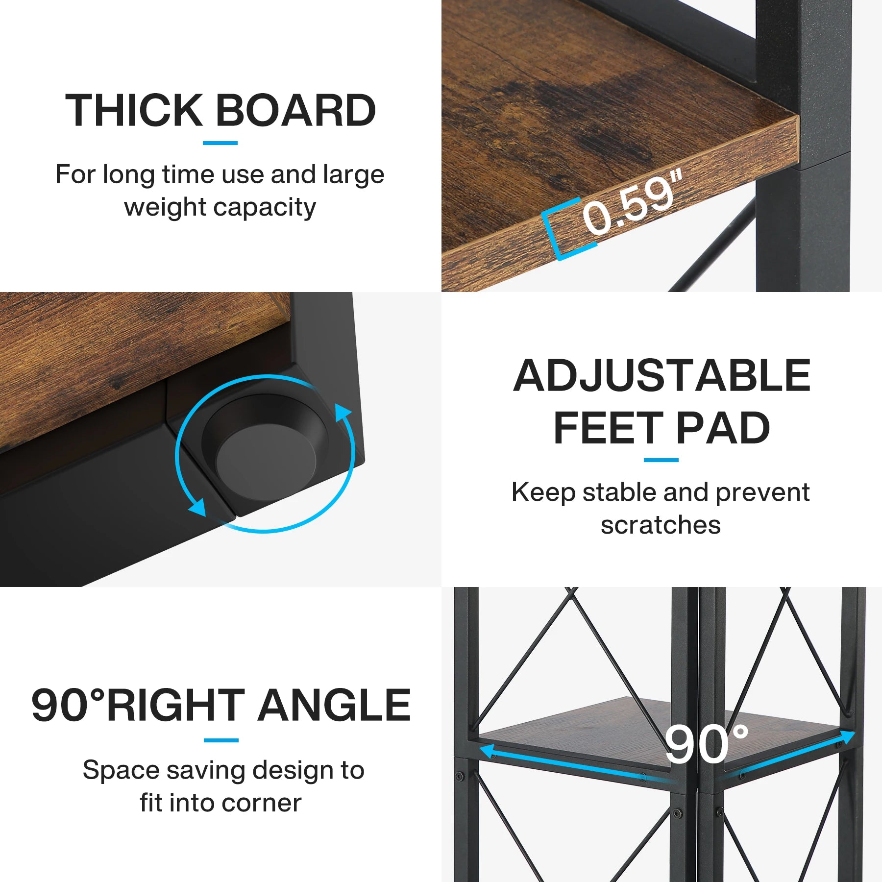 Rustic Collection 6-Tier Tall Shelf Bookshelf Storage Display (USA Only) - Homevalley.co.uk