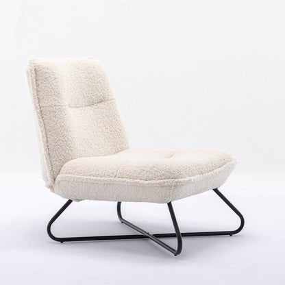 Soft Padded Accent Chair With Metal Cross Base - Homevalley.co.uk