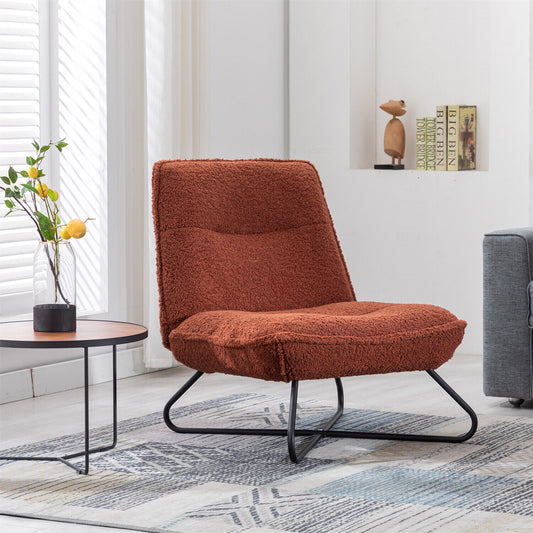 Soft Padded Accent Chair With Metal Cross Base - Homevalley.co.uk
