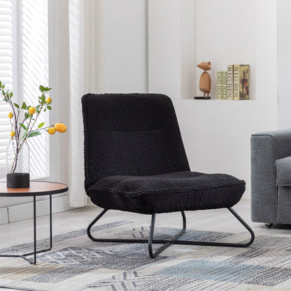 Soft Padded Accent Chair With Metal Cross Base - Homevalley.co.uk