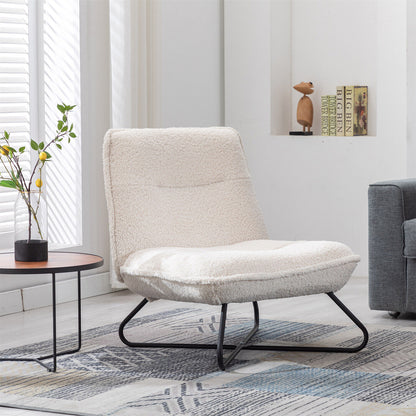 Soft Padded Accent Chair With Metal Cross Base - Homevalley.co.uk