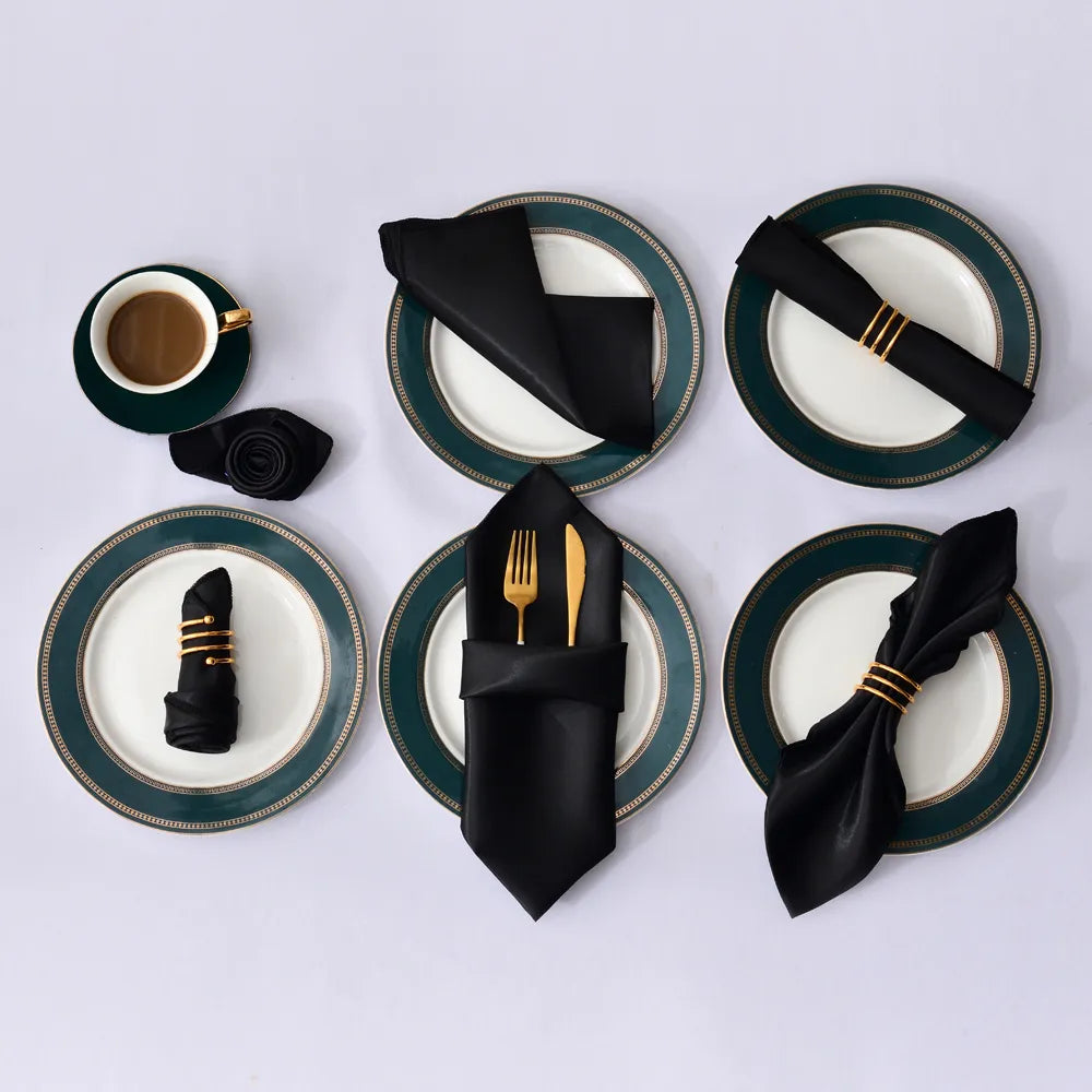 Satin Table Napkins, Set of 12, Size 30x30cm - Homevalley.co.uk