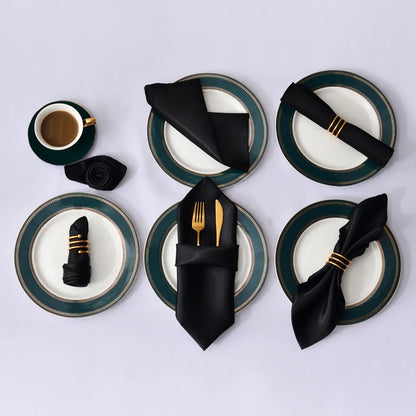 Satin Table Napkins, Set of 12, Size 30x30cm - Homevalley.co.uk