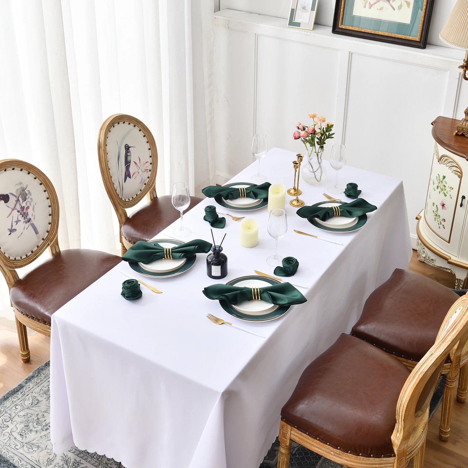 Satin Table Napkins, Set of 12, Size 30x30cm - Homevalley.co.uk