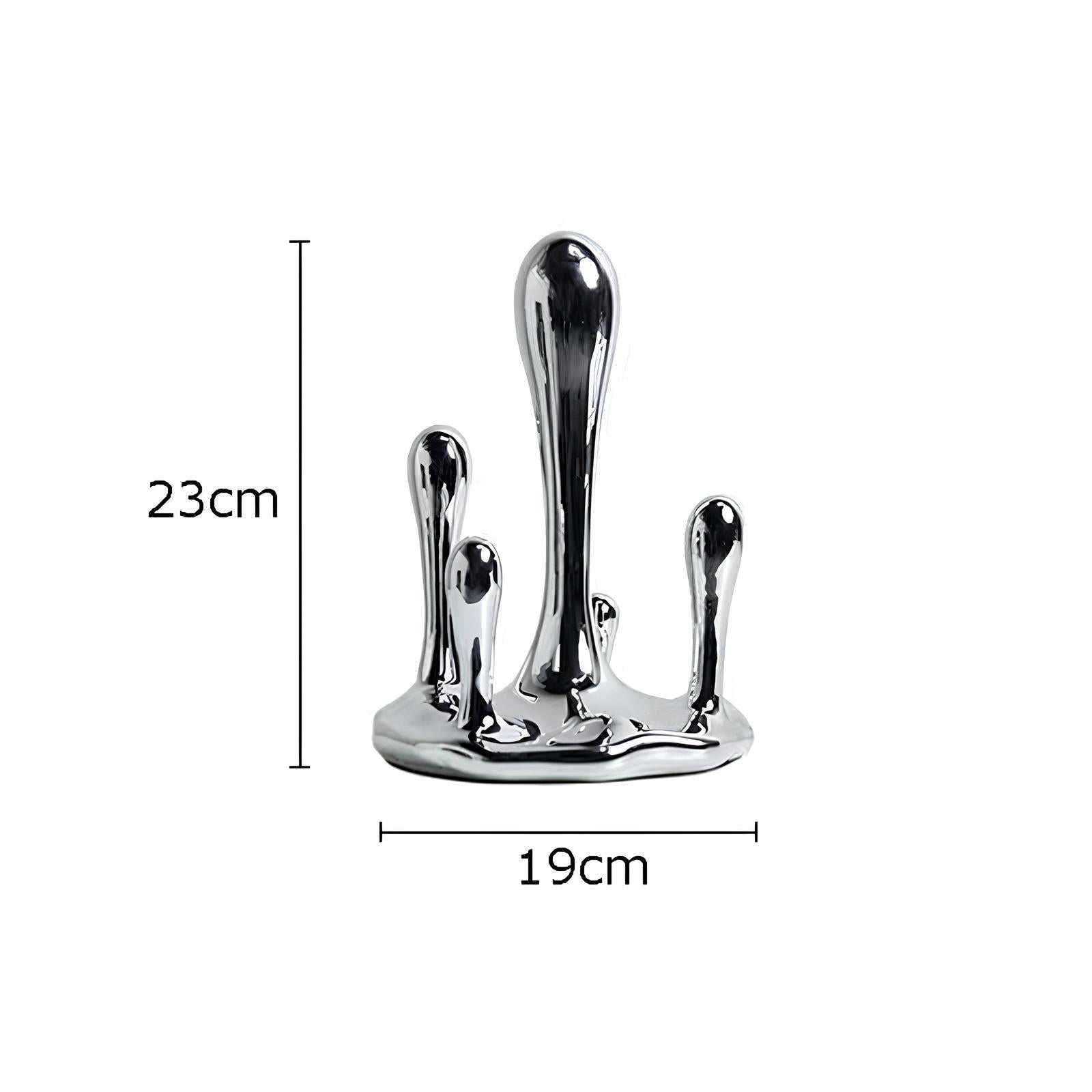 Silver Water Droplets Abstract Sculpture Figurine - Homevalley.co.uk