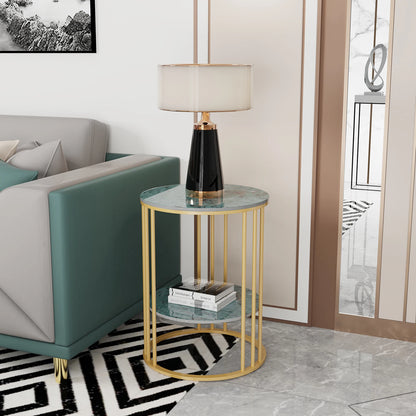 Sintered Stone 2 Tier Round Coffee Side End Table - Homevalley.co.uk