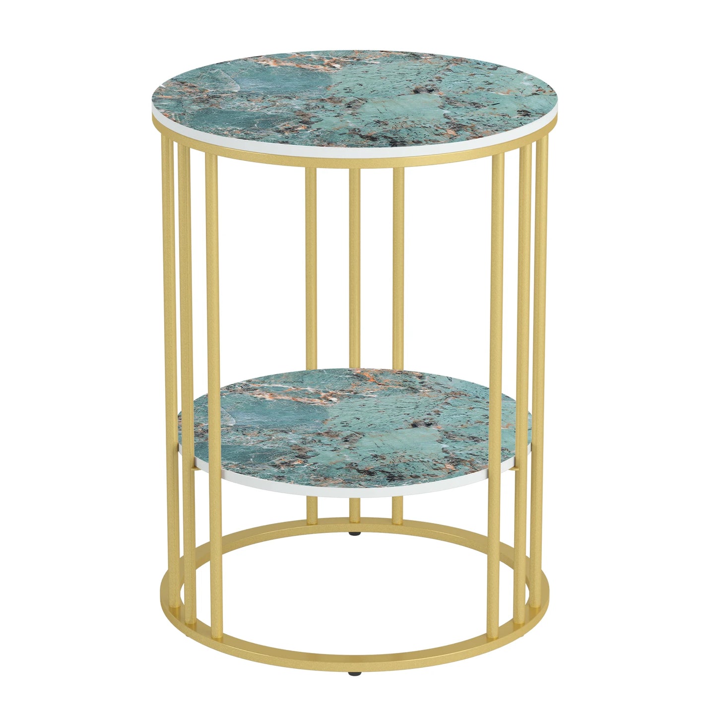 Sintered Stone 2 Tier Round Coffee Side End Table - Homevalley.co.uk