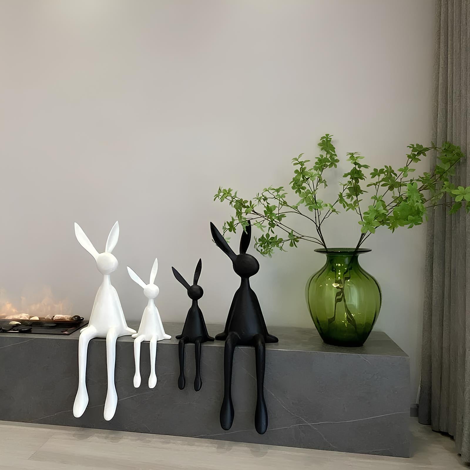 Sitting Rabbit Statue Figurine Home Decor - Homevalley.co.uk