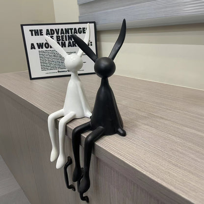 Sitting Rabbit Statue Figurine Home Decor - Homevalley.co.uk