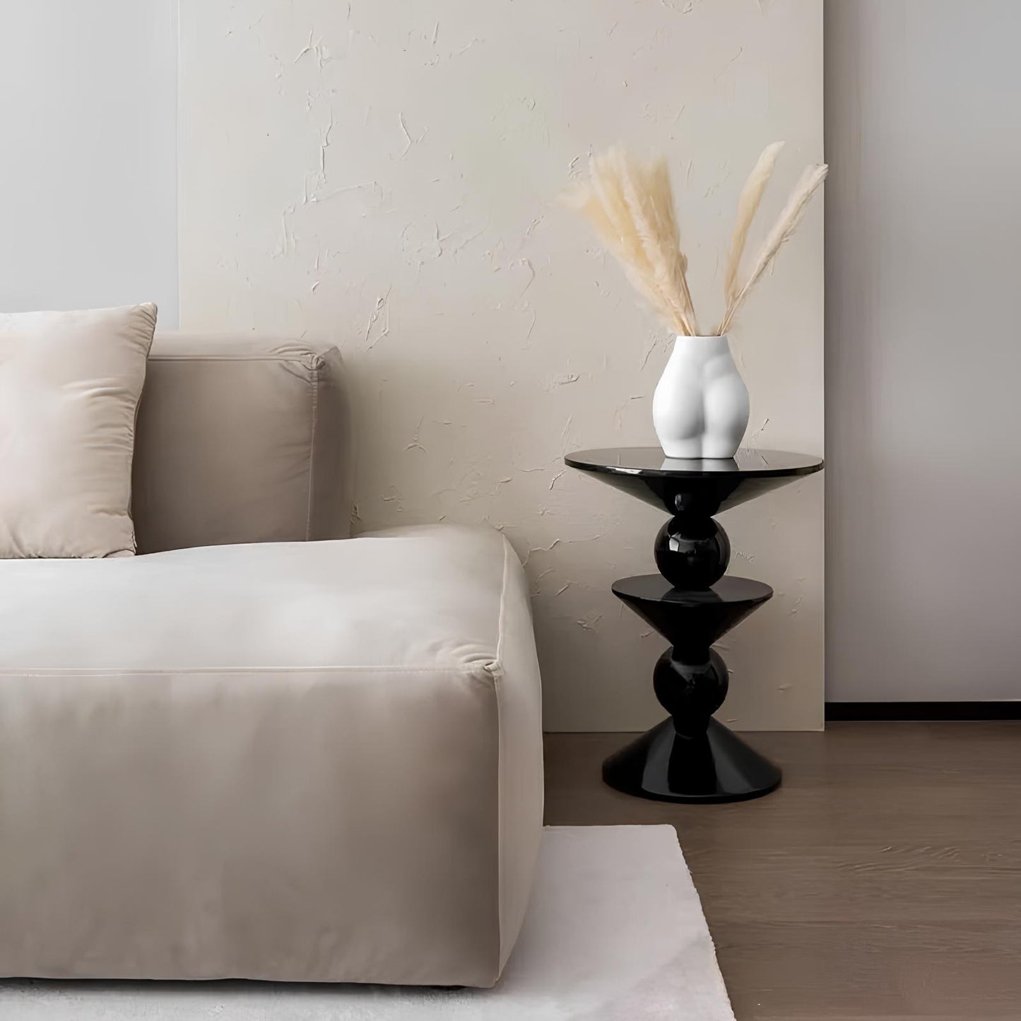 Small Round Black Side End Table - Homevalley.co.uk