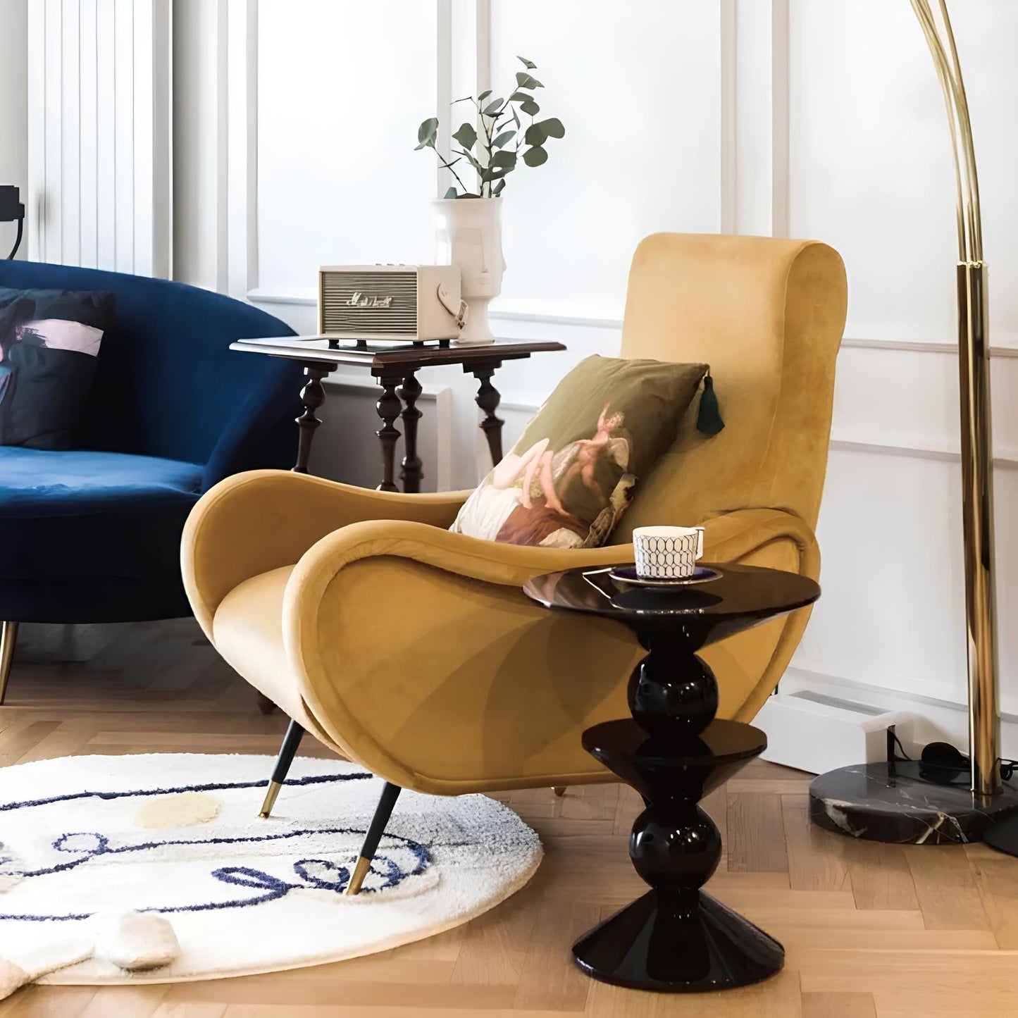 Small Round Black Side End Table - Homevalley.co.uk