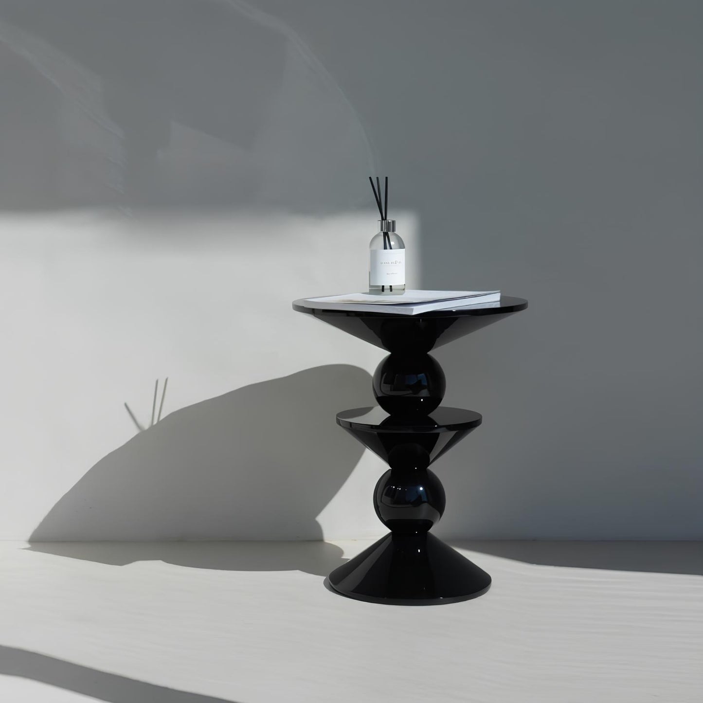 Small Round Black Side End Table - Homevalley.co.uk