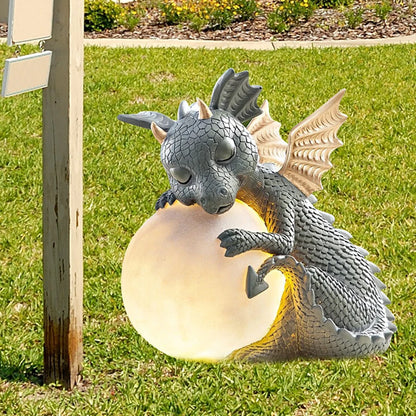 Small Sleeping Dinosaur Resin Sculpture Table Lamp Night Lights, Garden Decoration - Homevalley.co.uk