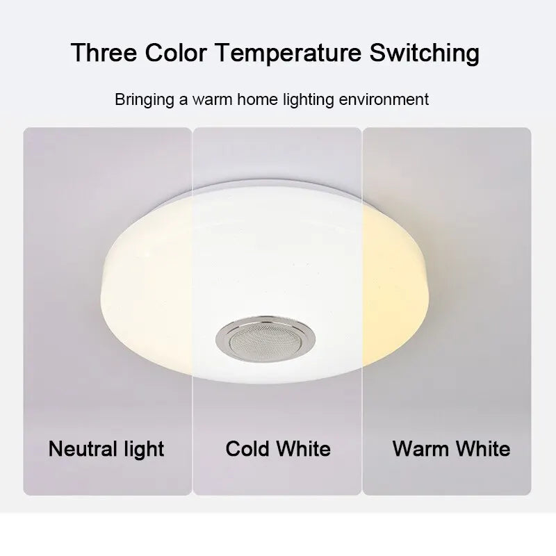 Smart Ceiling Lamp Bluetooth Music Light With Remote Control - Homevalley.co.uk