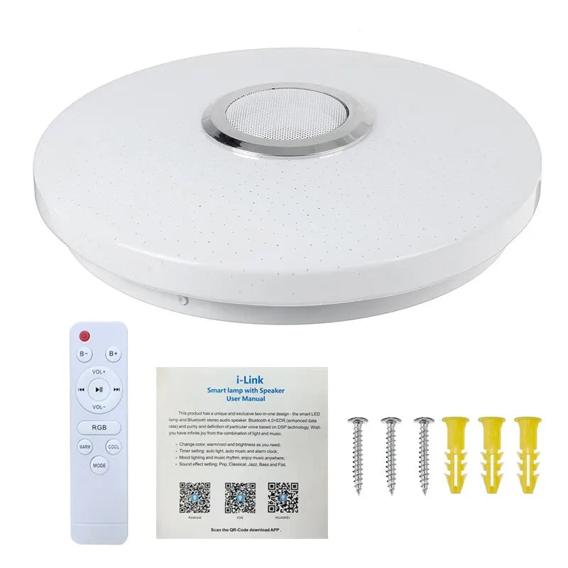 Smart Ceiling Lamp Bluetooth Music Light With Remote Control - Homevalley.co.uk