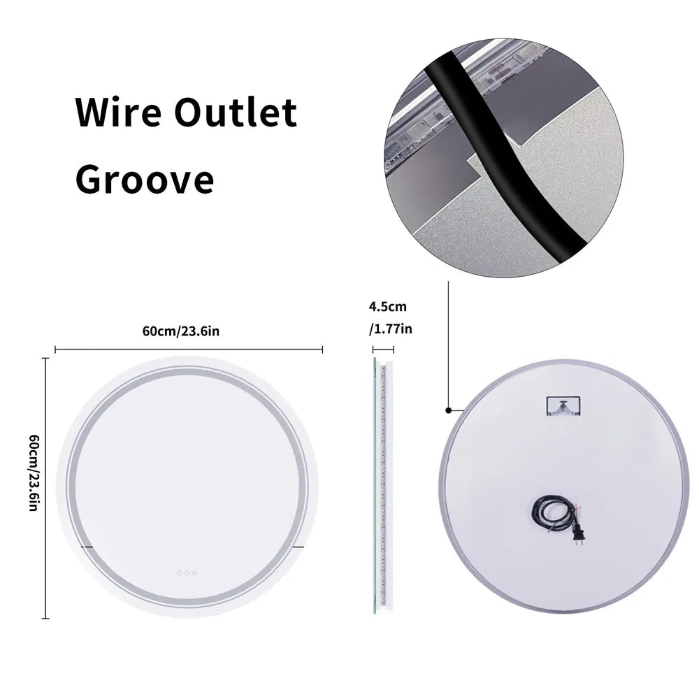 Smart Touch Screen RGB Backlight Bathroom Mirror Wall Mounted Mirror with LED Light - Homevalley.co.uk