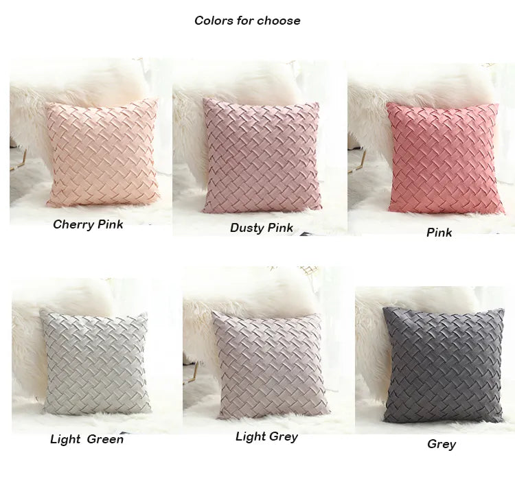 Soft Faux Suede Cushion Cover With Woven Pattern - Homevalley.co.uk