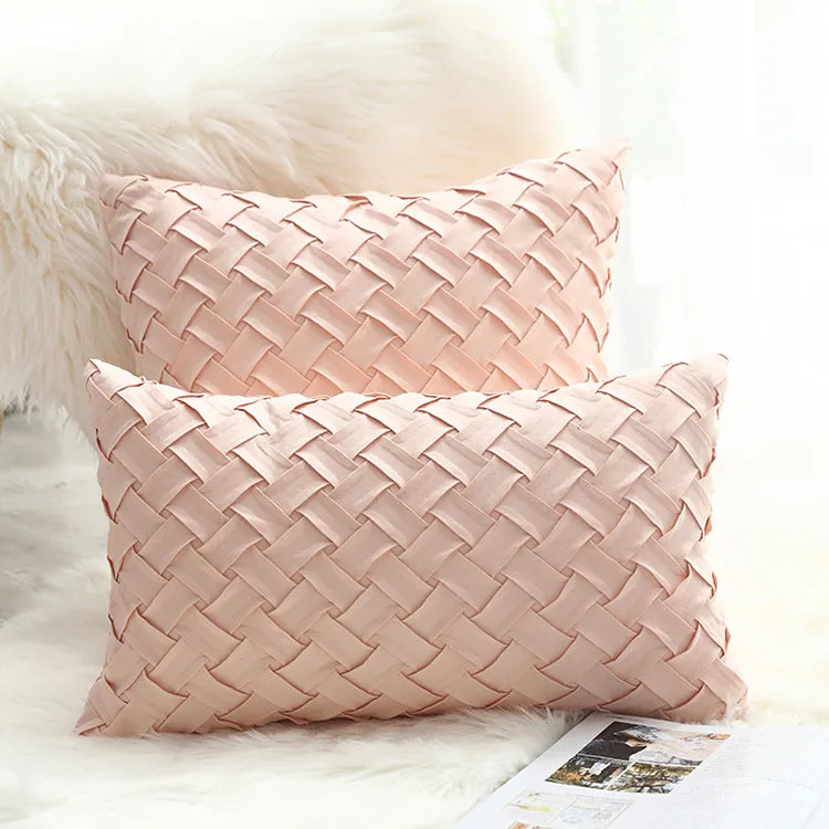 Soft Faux Suede Cushion Cover With Woven Pattern - Homevalley.co.uk