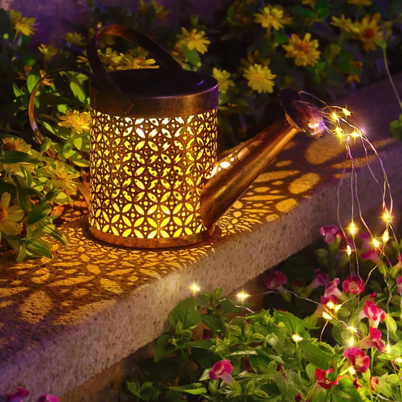 Solar LED enchanted watering can garden light - Homevalley.co.uk