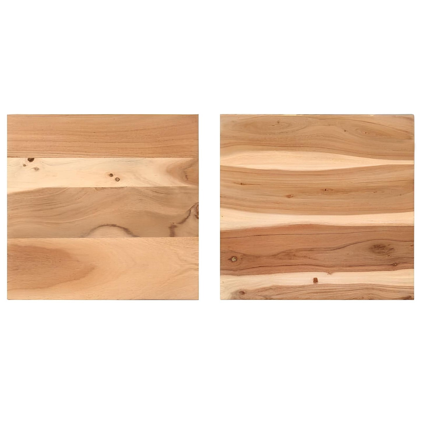 Solid Acacia Wood Square Side Coffee Table (Set of two) - Homevalley.co.uk