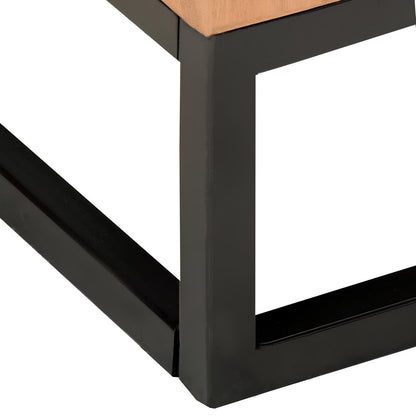 Solid Acacia Wood Square Side Coffee Table (Set of two) - Homevalley.co.uk
