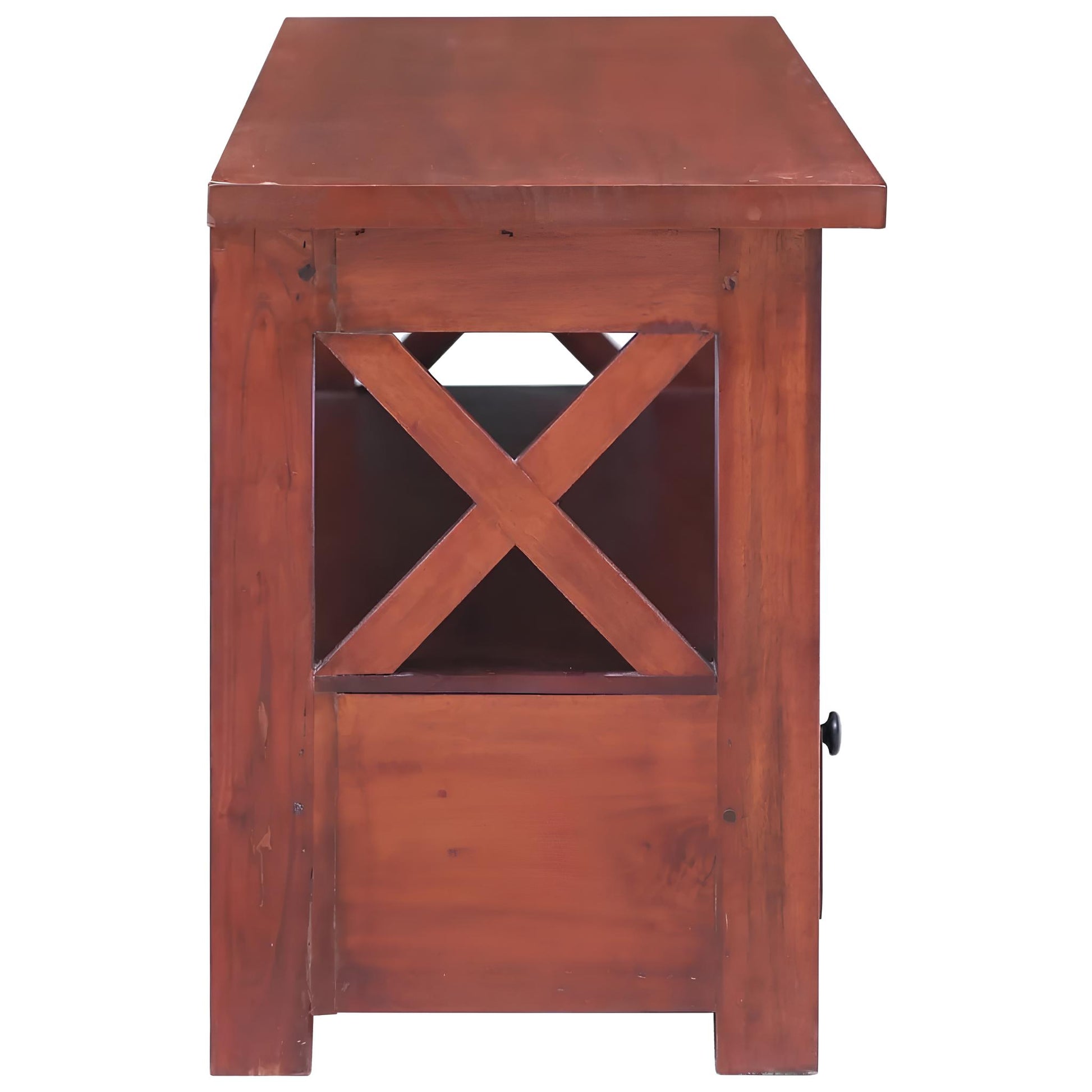Solid Mahogany Wood TV Cabinet - Homevalley.co.uk