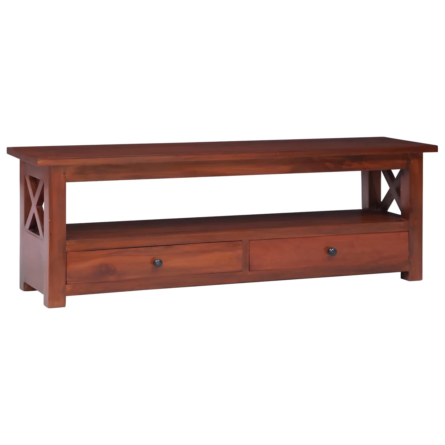 Solid Mahogany Wood TV Cabinet - Homevalley.co.uk
