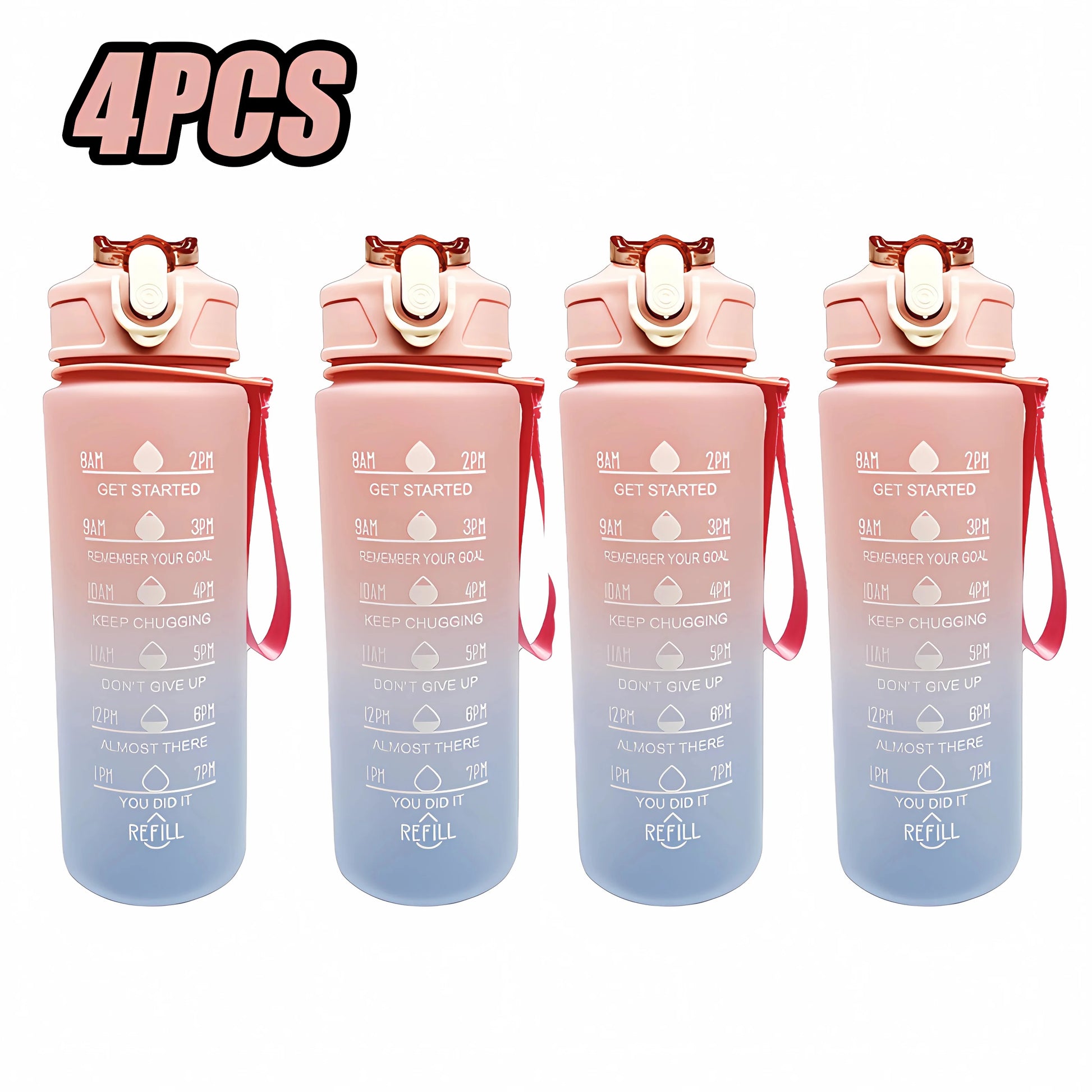 Sports Water Bottle with Time Marker Leak-proof Cup, BPA Free 900ML - Homevalley.co.uk