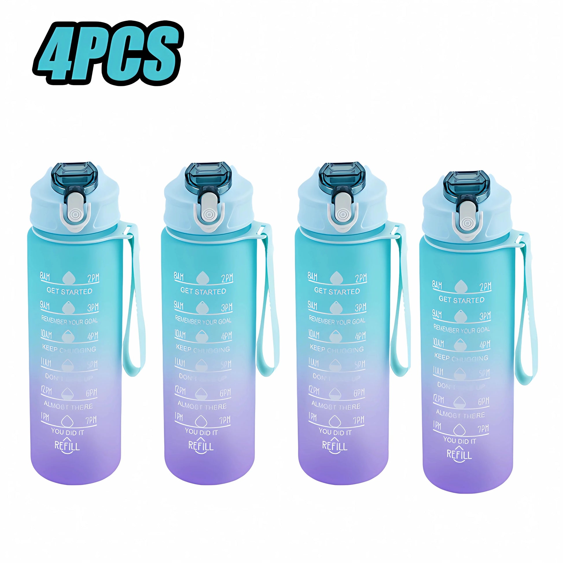 Sports Water Bottle with Time Marker Leak-proof Cup, BPA Free 900ML - Homevalley.co.uk