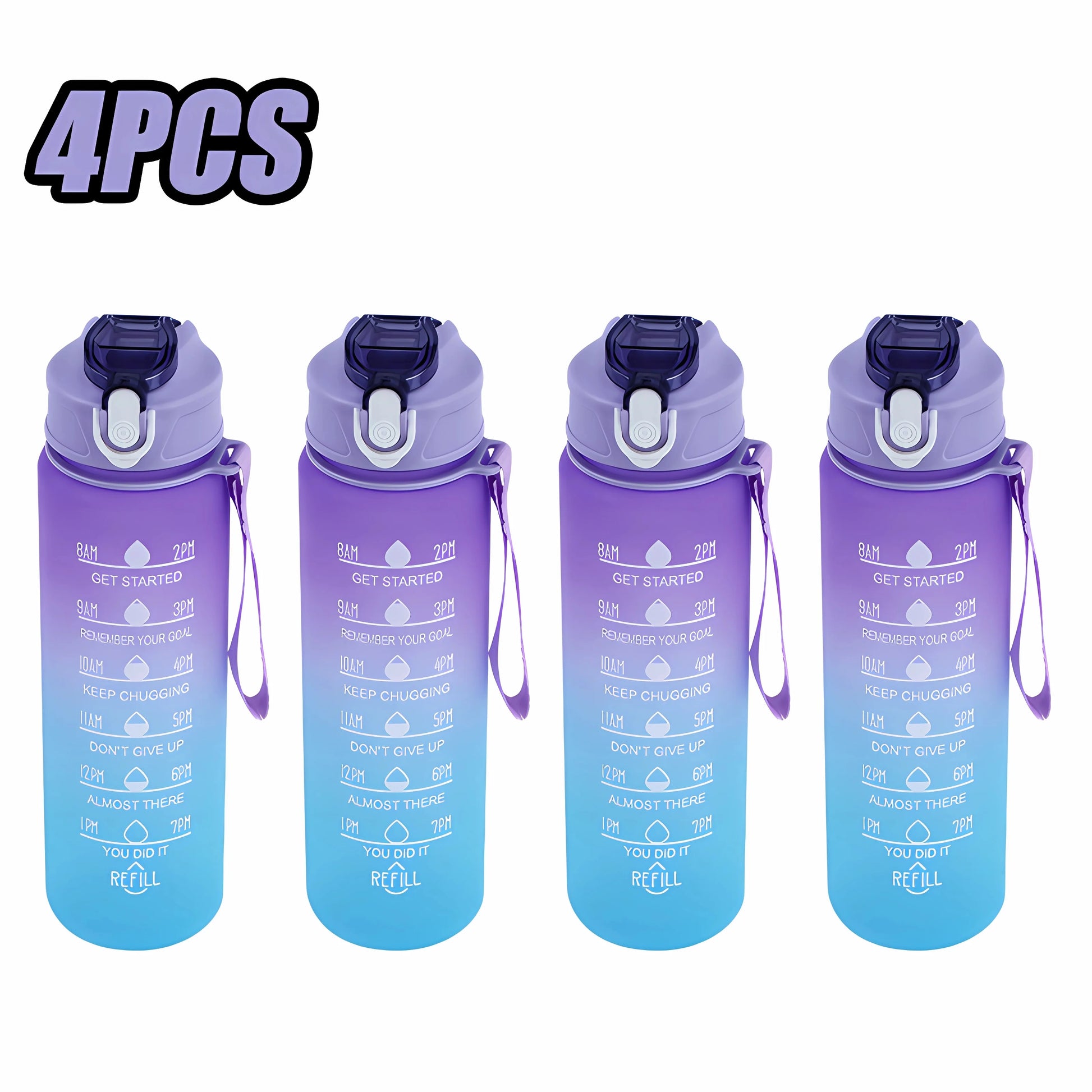Sports Water Bottle with Time Marker Leak-proof Cup, BPA Free 900ML - Homevalley.co.uk