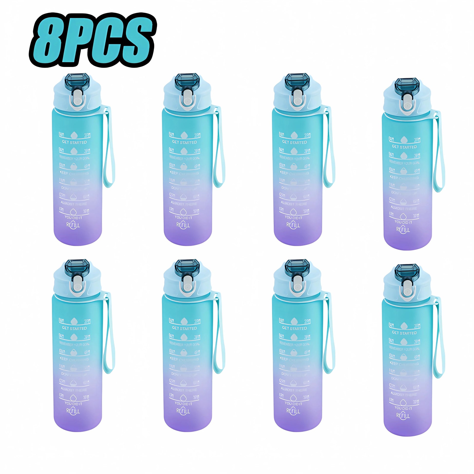 Sports Water Bottle with Time Marker Leak-proof Cup, BPA Free 900ML - Homevalley.co.uk