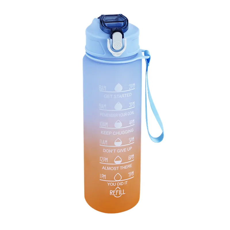 Sports Water Bottle with Time Marker Leak-proof Cup, BPA Free 900ML - Homevalley.co.uk